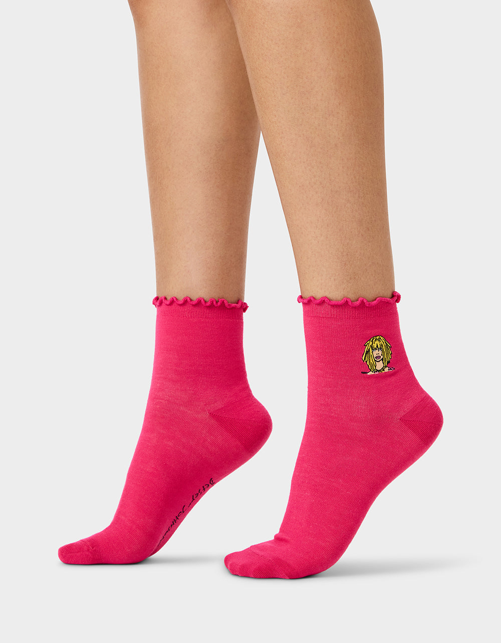 2-PACK EMBROIDERED CREW SOCK PINK MULTI - ACCESSORIES - Betsey Johnson - view 3