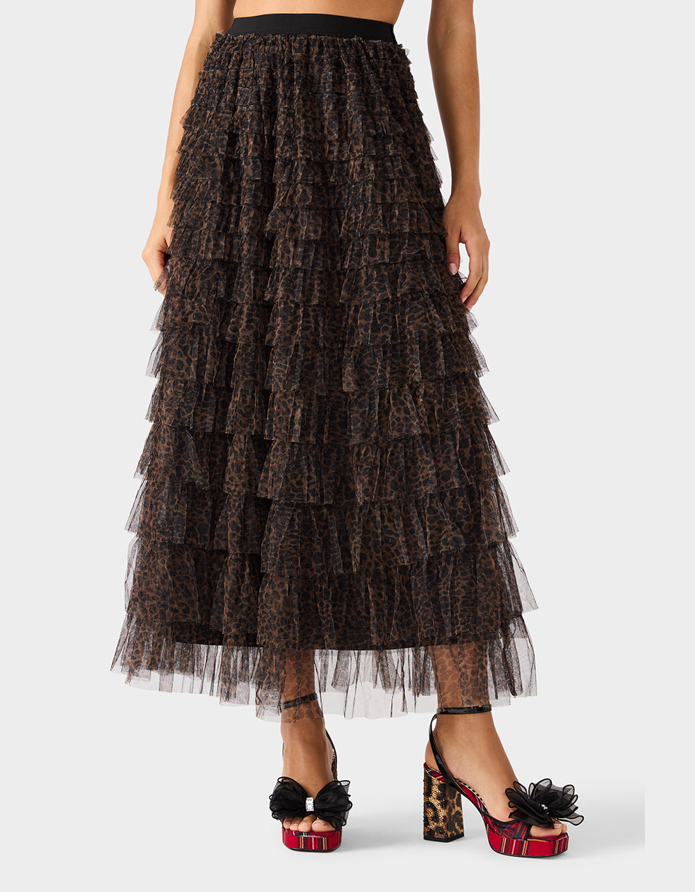 RUFFLED MAXI SKIRT LEOPARD - APPAREL - Betsey Johnson