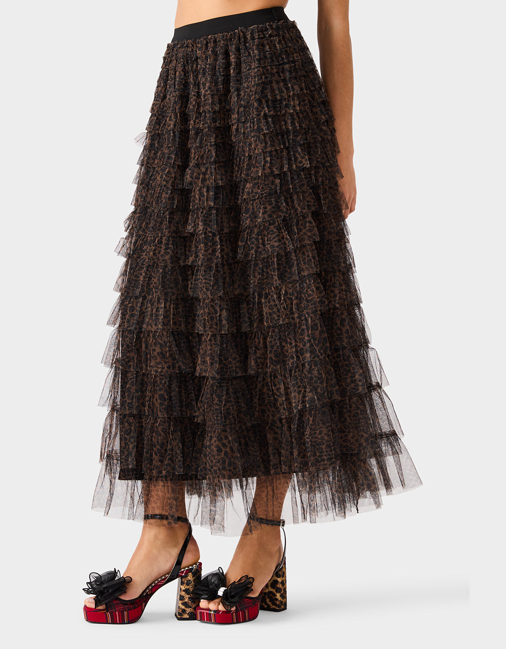RUFFLED MAXI SKIRT LEOPARD - APPAREL - Betsey Johnson - view 4