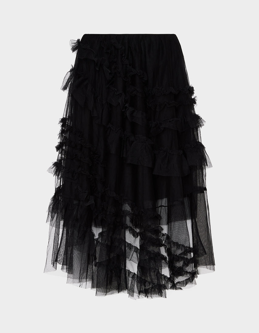BETSEY'S RUFFLE TULLE SKIRT BLACK - APPAREL - Betsey Johnson