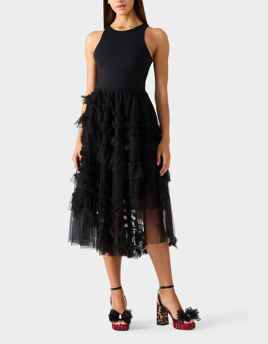 BETSEY'S RUFFLE TULLE SKIRT BLACK - APPAREL - Betsey Johnson