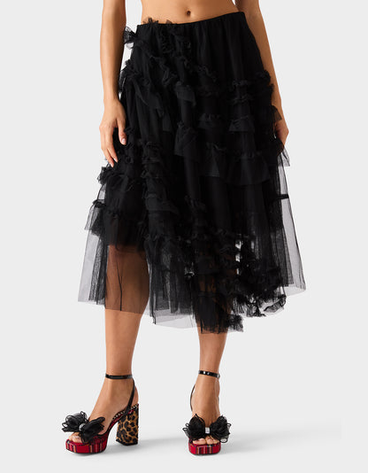 BETSEY'S RUFFLE TULLE SKIRT BLACK - APPAREL - Betsey Johnson