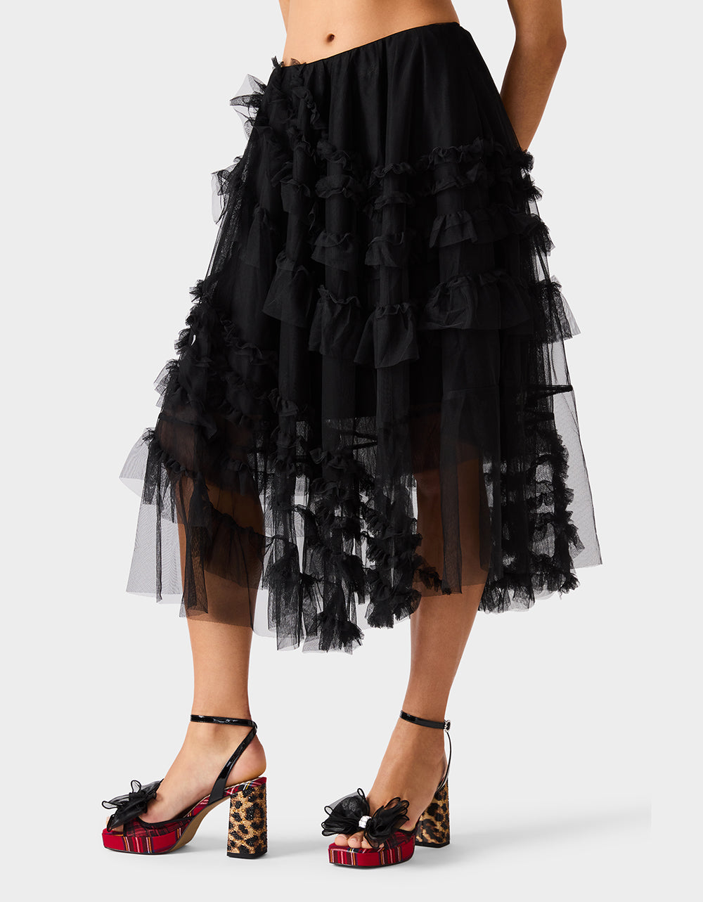 BETSEY'S RUFFLE TULLE SKIRT BLACK - APPAREL - Betsey Johnson