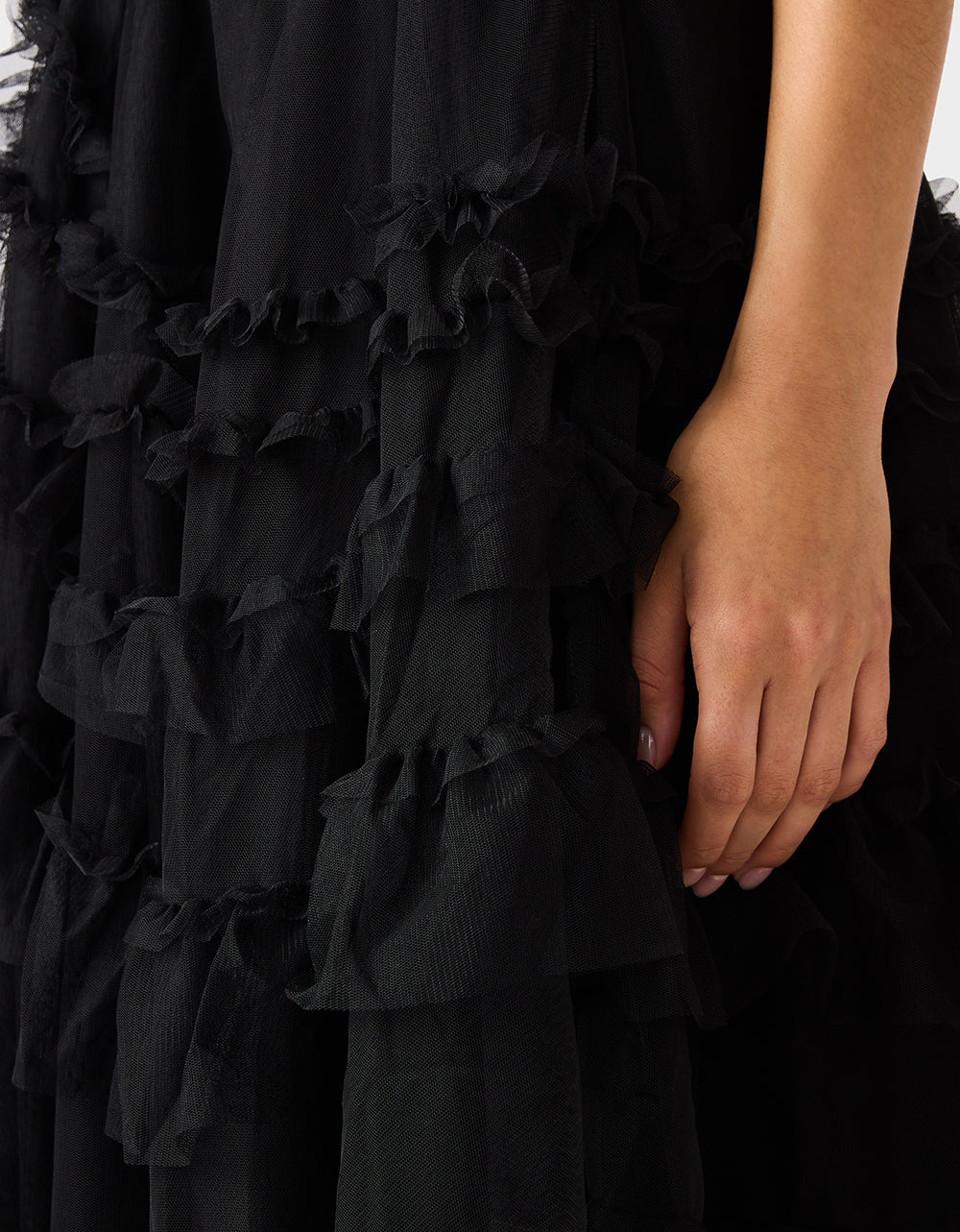 BETSEY'S RUFFLE TULLE SKIRT BLACK - APPAREL - Betsey Johnson