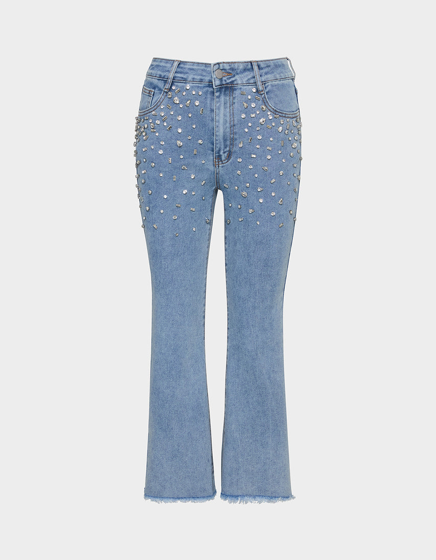 JEWELED JEANS - APPAREL - Betsey Johnson