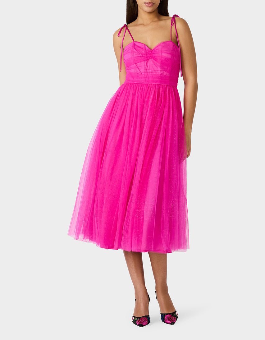 GLITTER TULLE MULTI MAGENTA - APPAREL - Betsey Johnson