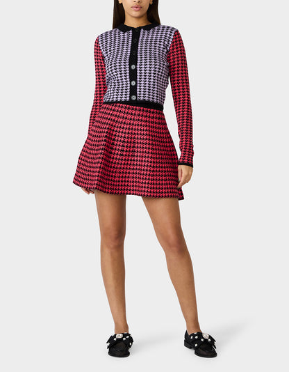 HOT IN HOUNDSTOOTH SET PINK MULTI - APPAREL - Betsey Johnson
