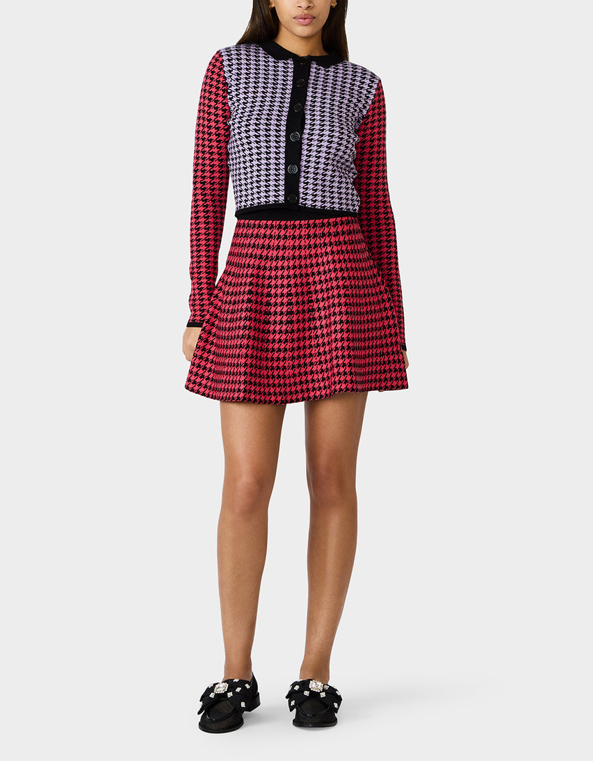 HOT IN HOUNDSTOOTH SET PINK MULTI - APPAREL - Betsey Johnson