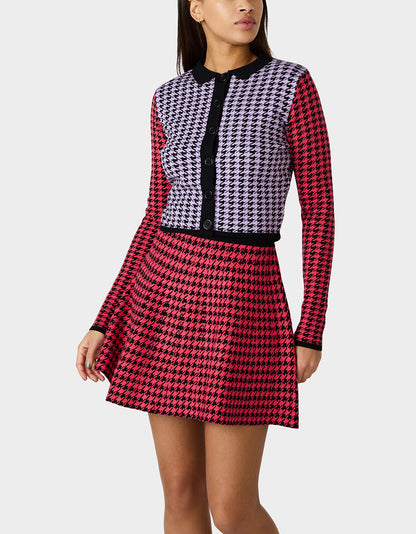HOT IN HOUNDSTOOTH SET PINK MULTI - APPAREL - Betsey Johnson