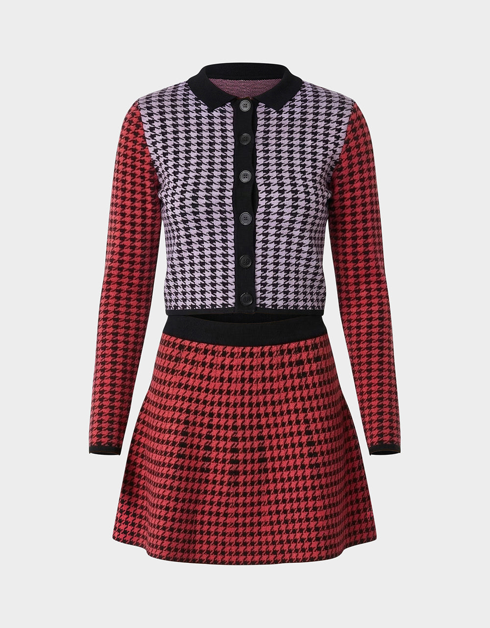 HOT IN HOUNDSTOOTH SET PINK MULTI - APPAREL - Betsey Johnson - view 2