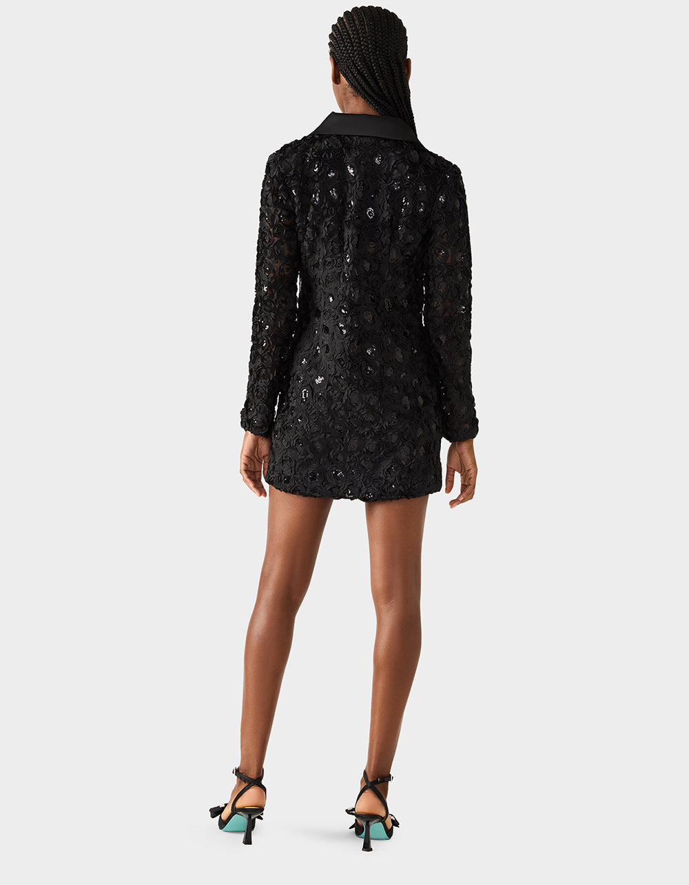ROSETTE BLAZER DRESS BLACK - APPAREL - Betsey Johnson
