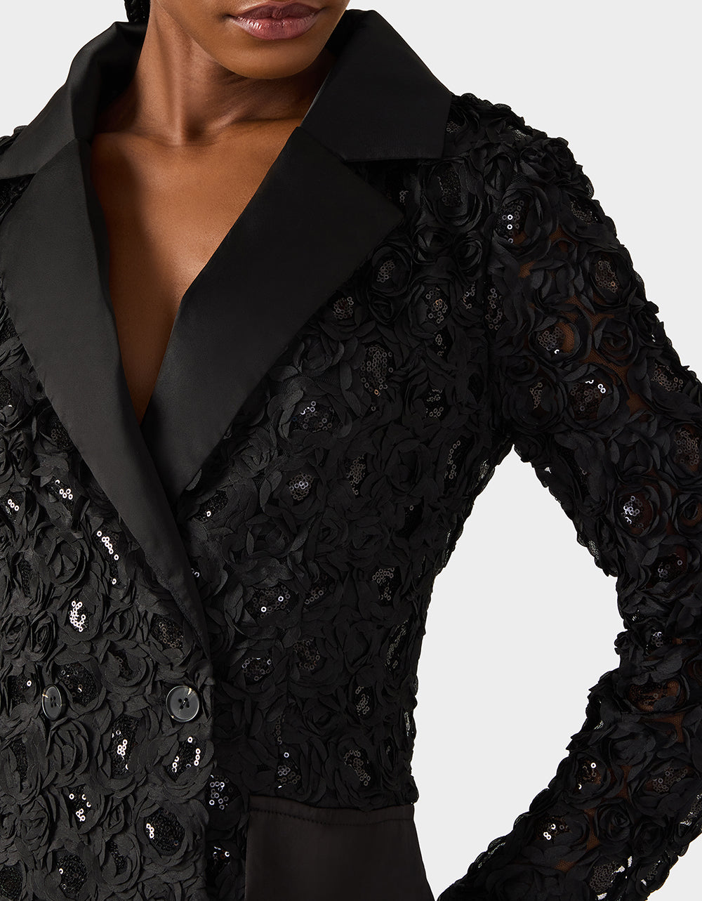 Women's Rosette Blazer Dress in Black | Size Small | Betsey Johnson Women's Rosette Blazer Dress in Black | Size Small | Betsey Johnson