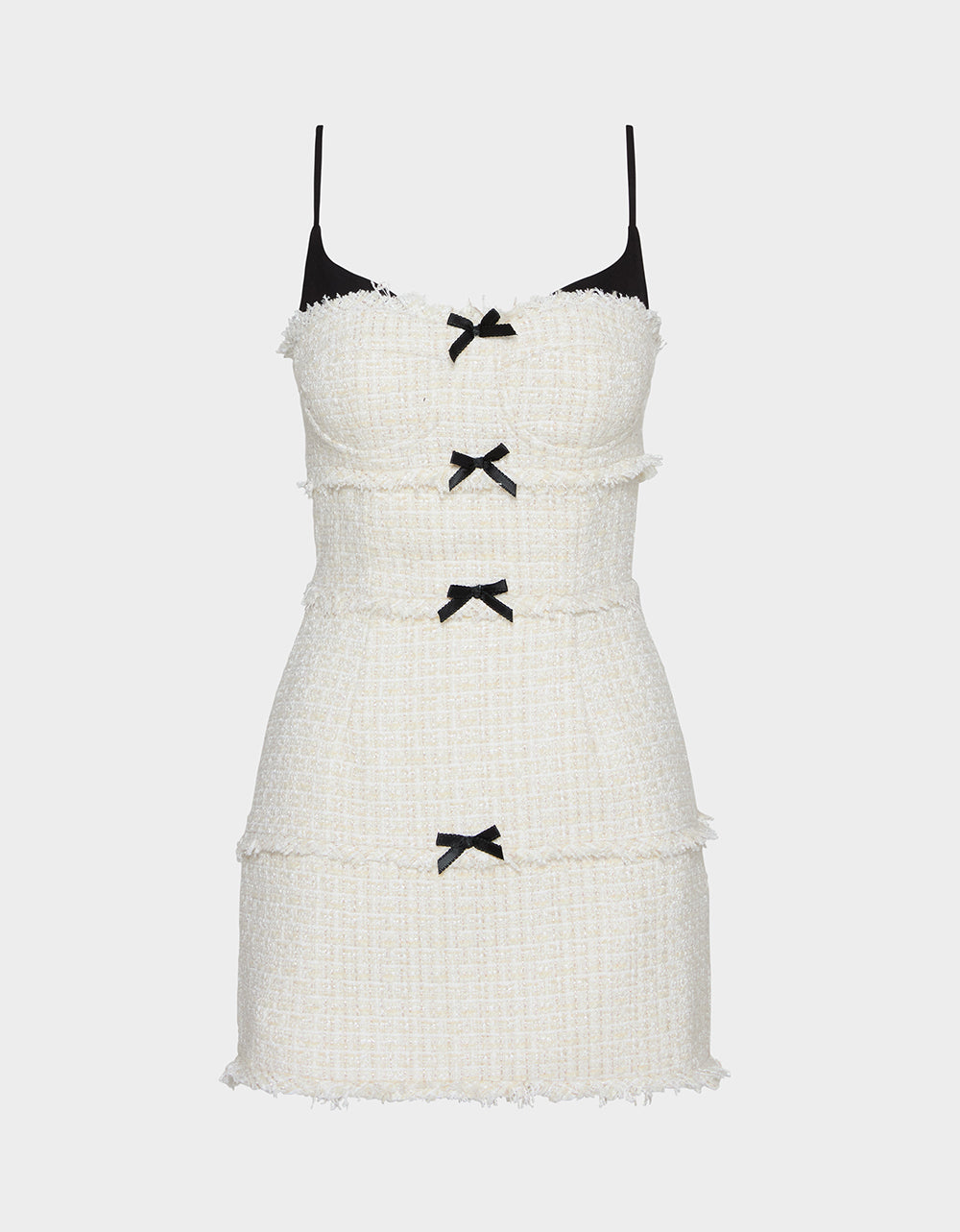 TWEED COMBO DRESS OFF WHITE - APPAREL - Betsey Johnson
