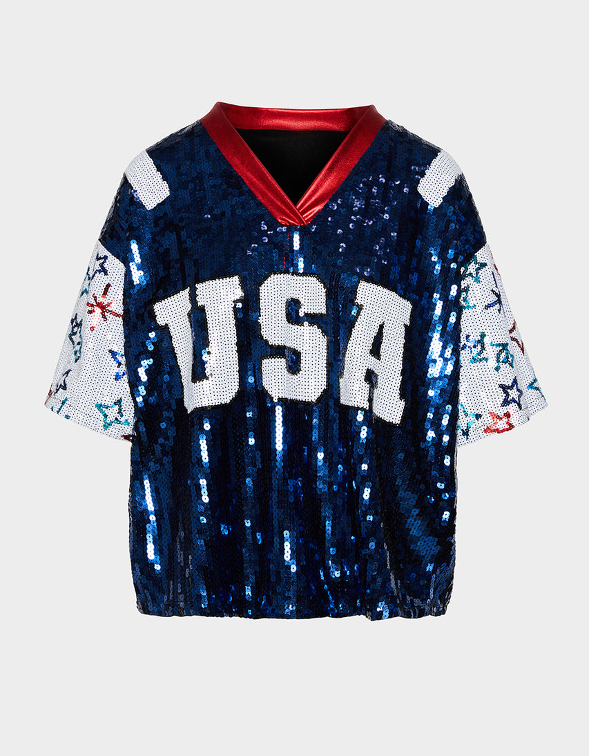 USA JERSEY BLUE - APPAREL - Betsey Johnson