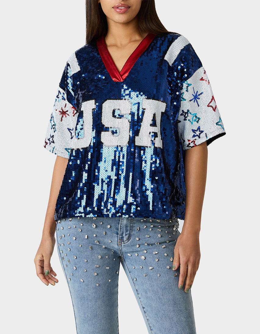 USA JERSEY BLUE - APPAREL - Betsey Johnson