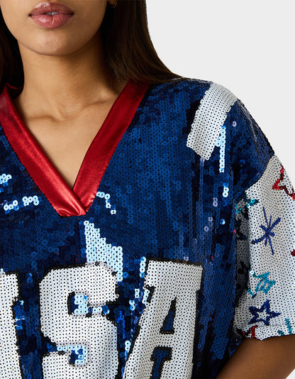 USA JERSEY BLUE - APPAREL - Betsey Johnson