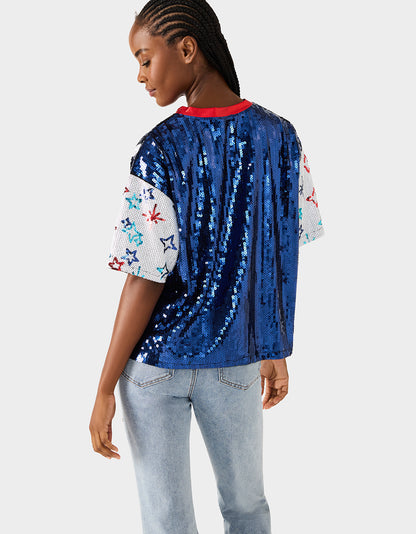 USA JERSEY BLUE - APPAREL - Betsey Johnson