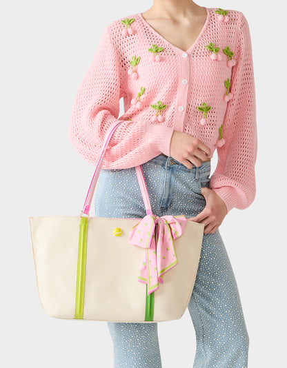 MISS MATCH TOTE NATURAL MULTI - HANDBAGS - Betsey Johnson