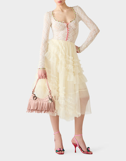 FRINGE BENEFITS BLUSH - HANDBAGS - Betsey Johnson
