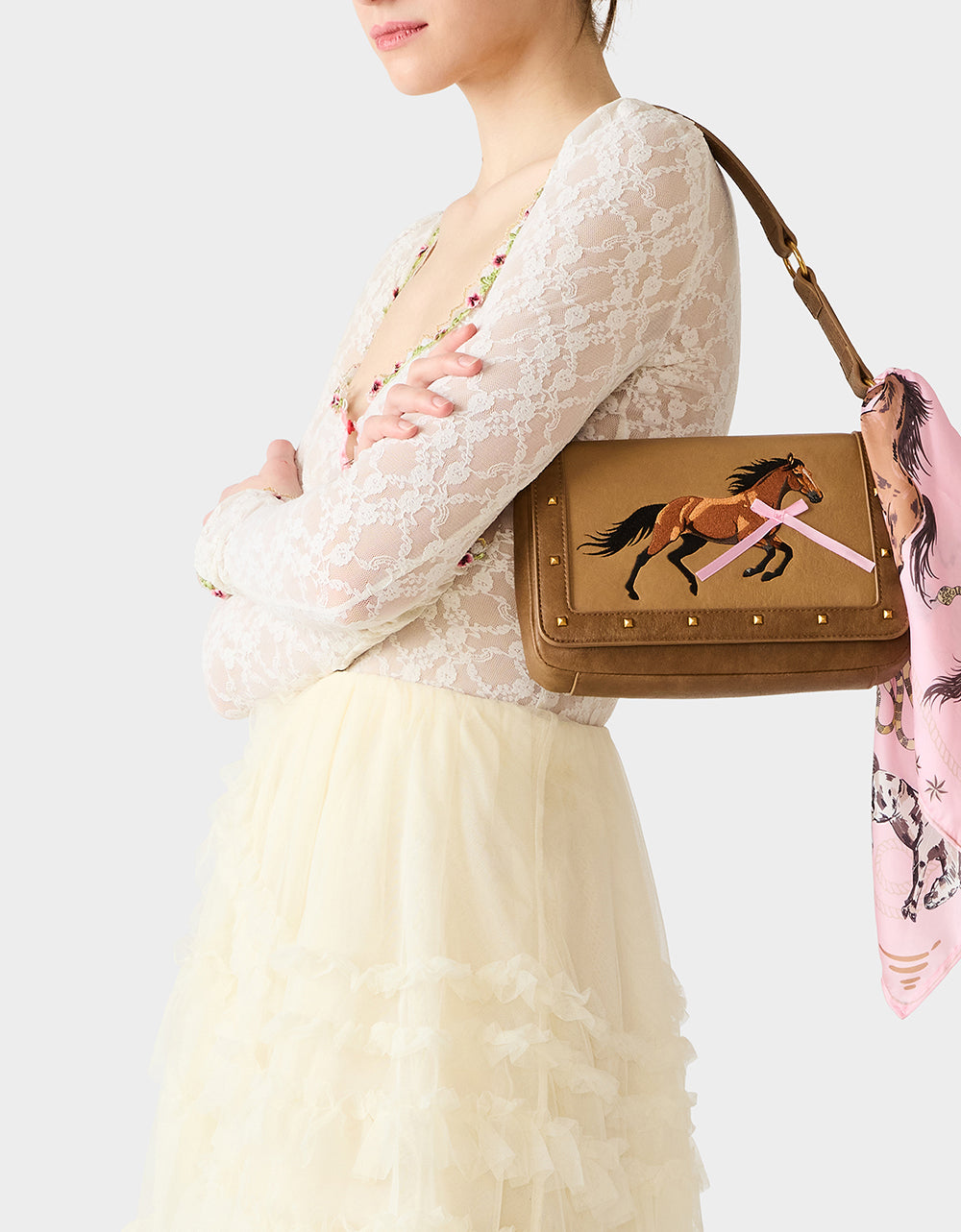 Women's The Mane Event Shoulder Bag in Brown | Betsey Johnson Women's The Mane Event Shoulder Bag in Brown | Betsey Johnson
