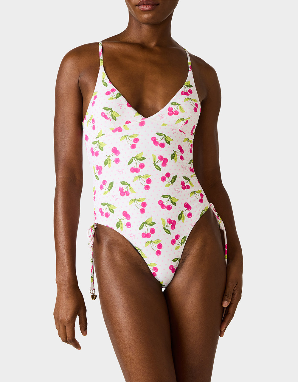 JUICY CHERRY ONE PIECE SWIMSUIT PINK MULTI - APPAREL - Betsey Johnson