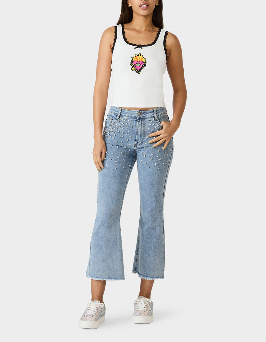 BETSEY ICON TANK TOP WHITE - APPAREL - Betsey Johnson