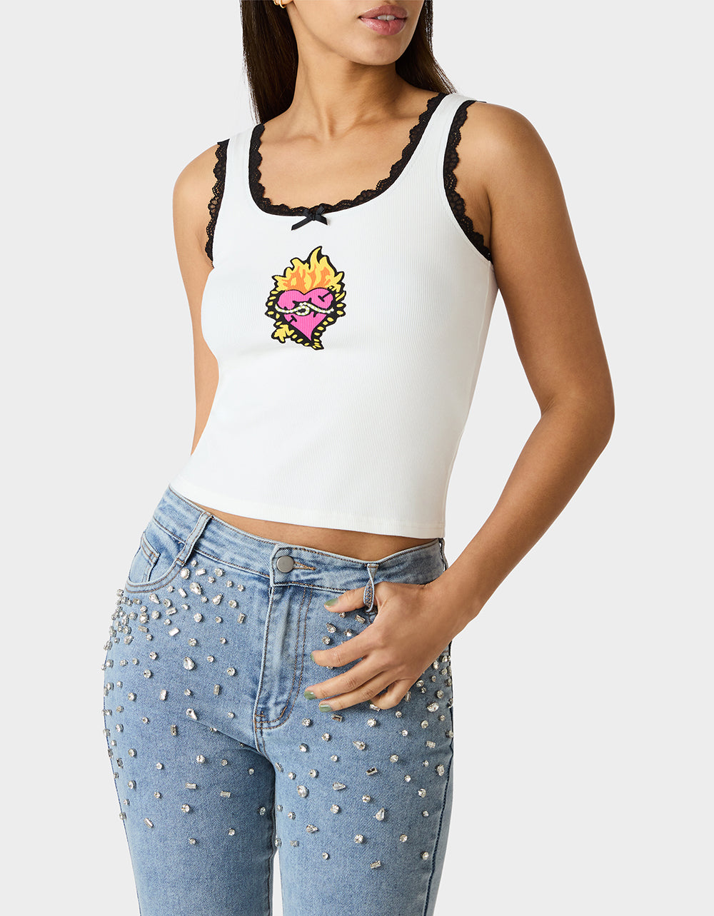 BETSEY ICON TANK TOP WHITE - APPAREL - Betsey Johnson - view 5