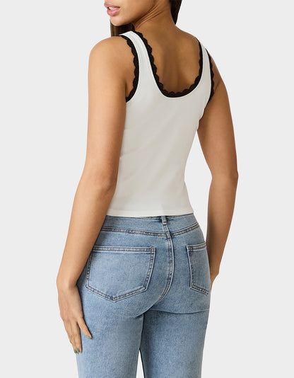 BETSEY ICON TANK TOP WHITE - APPAREL - Betsey Johnson