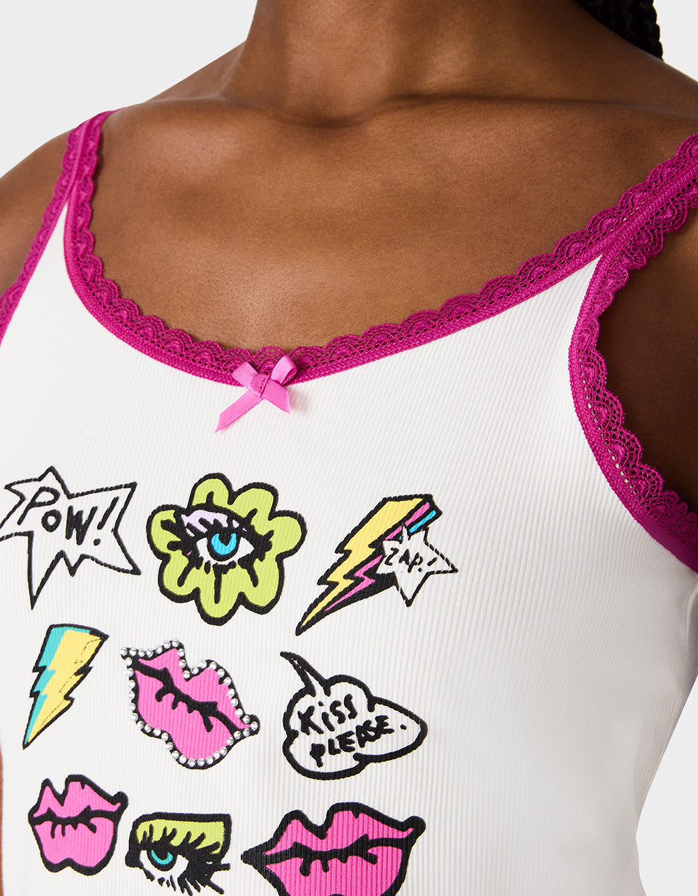 BETSEY ICON CLUSTER TANK WHITE - APPAREL - Betsey Johnson - view 6