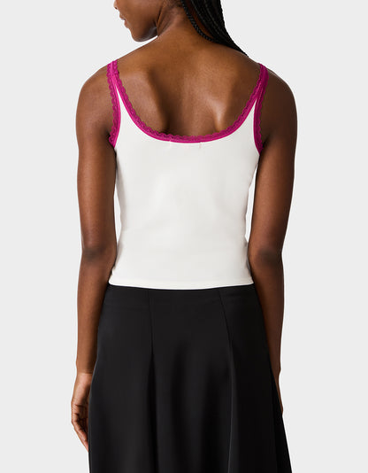 BETSEY ICON CLUSTER TANK WHITE - APPAREL - Betsey Johnson
