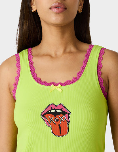 BETSEY ICON TANK TOP GREEN - APPAREL - Betsey Johnson