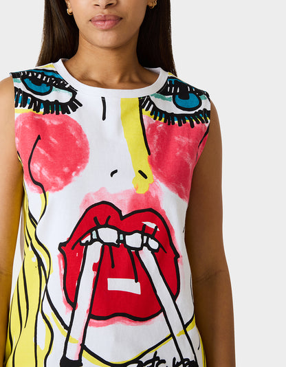 BETSEY'S ART GRAPHIC TOP WHITE - APPAREL - Betsey Johnson
