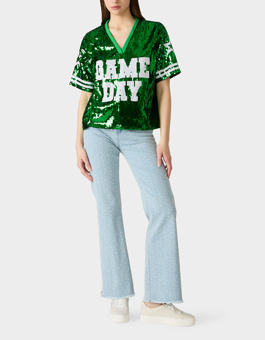 GAME DAY JERSEY GREEN - APPAREL - Betsey Johnson