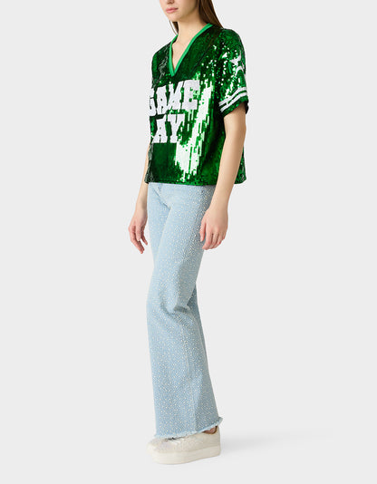 GAME DAY JERSEY GREEN - APPAREL - Betsey Johnson