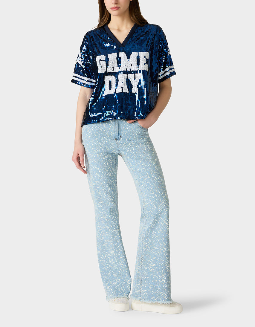 GAME DAY JERSEY BLUE - APPAREL - Betsey Johnson