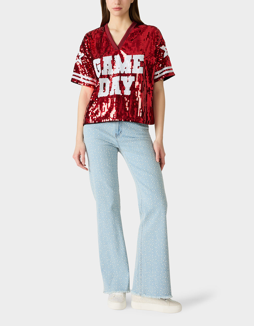 GAME DAY JERSEY RED - APPAREL - Betsey Johnson