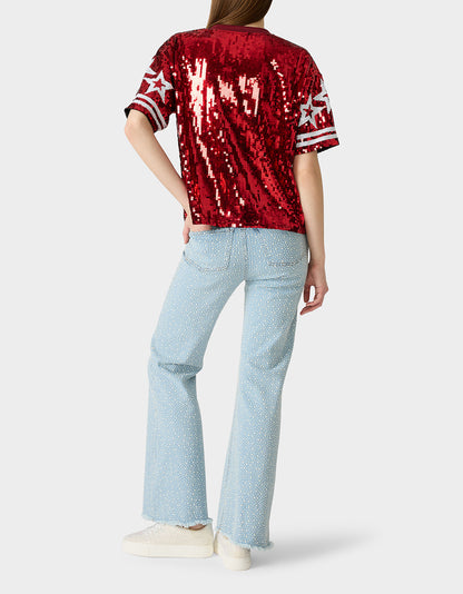 GAME DAY JERSEY RED - APPAREL - Betsey Johnson