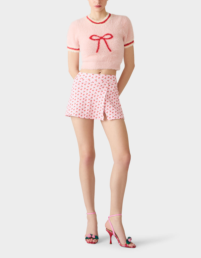 BETSEY'S BOW SWEATER PINK - APPAREL - Betsey Johnson