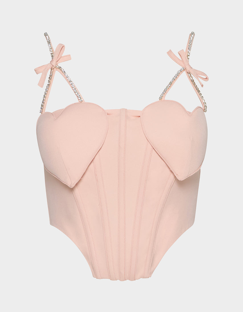 HEART BUSTIER BLUSH - APPAREL - Betsey Johnson