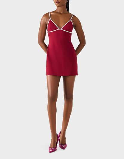 CRYSTAL SLIP DRESS WINE