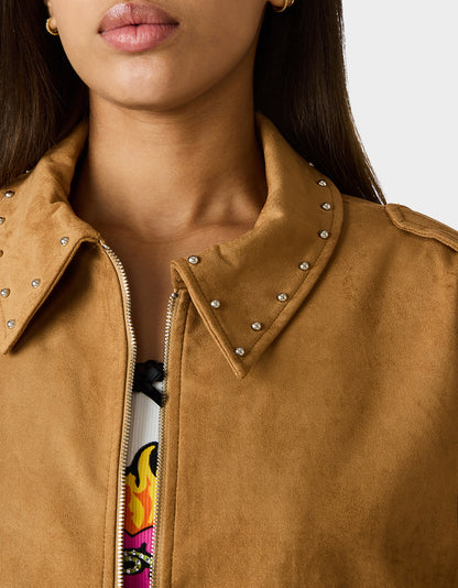RODEO STUD JACKET CAMEL - APPAREL - Betsey Johnson