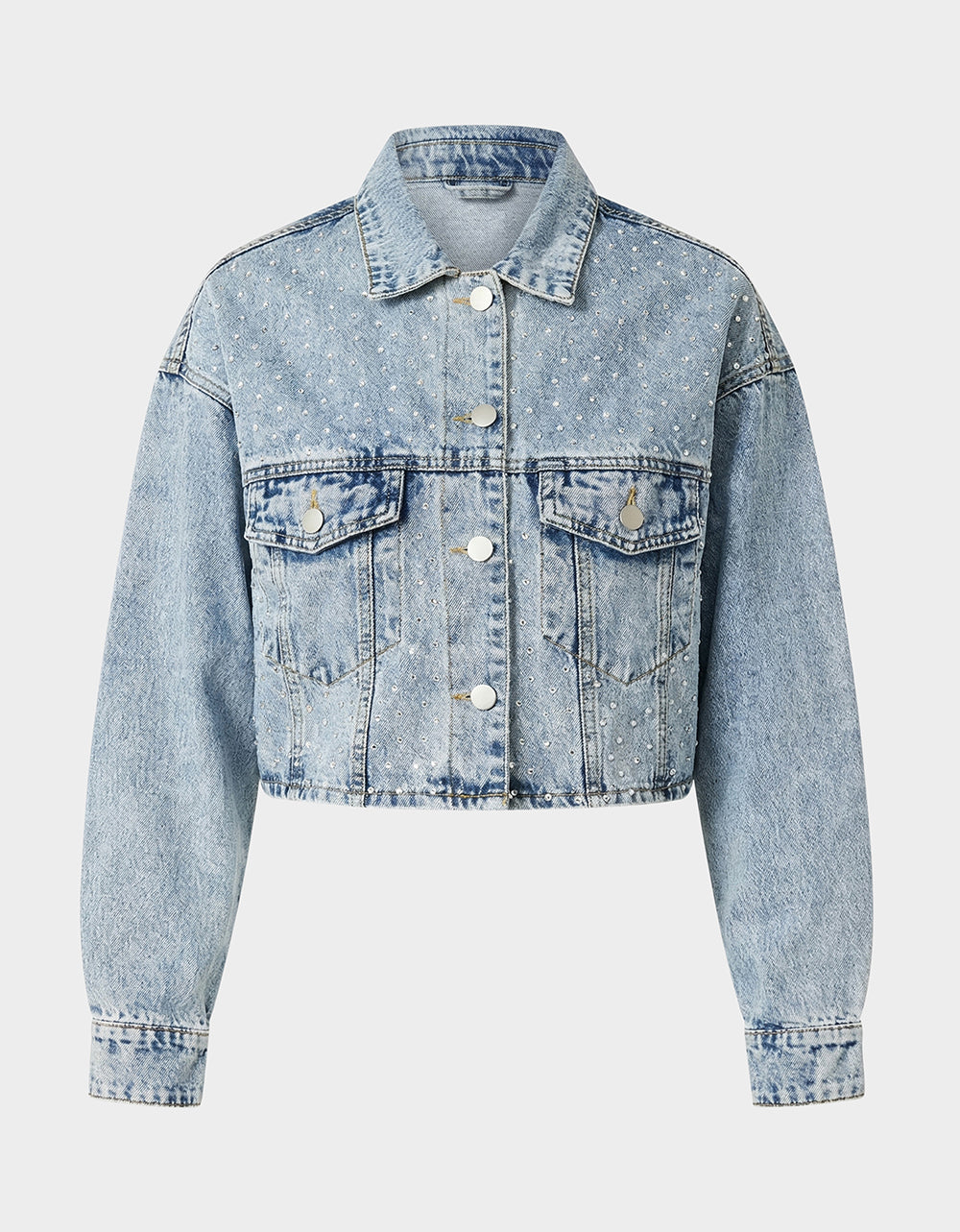 SPARKLE DENIM JACKET - APPAREL - Betsey Johnson
