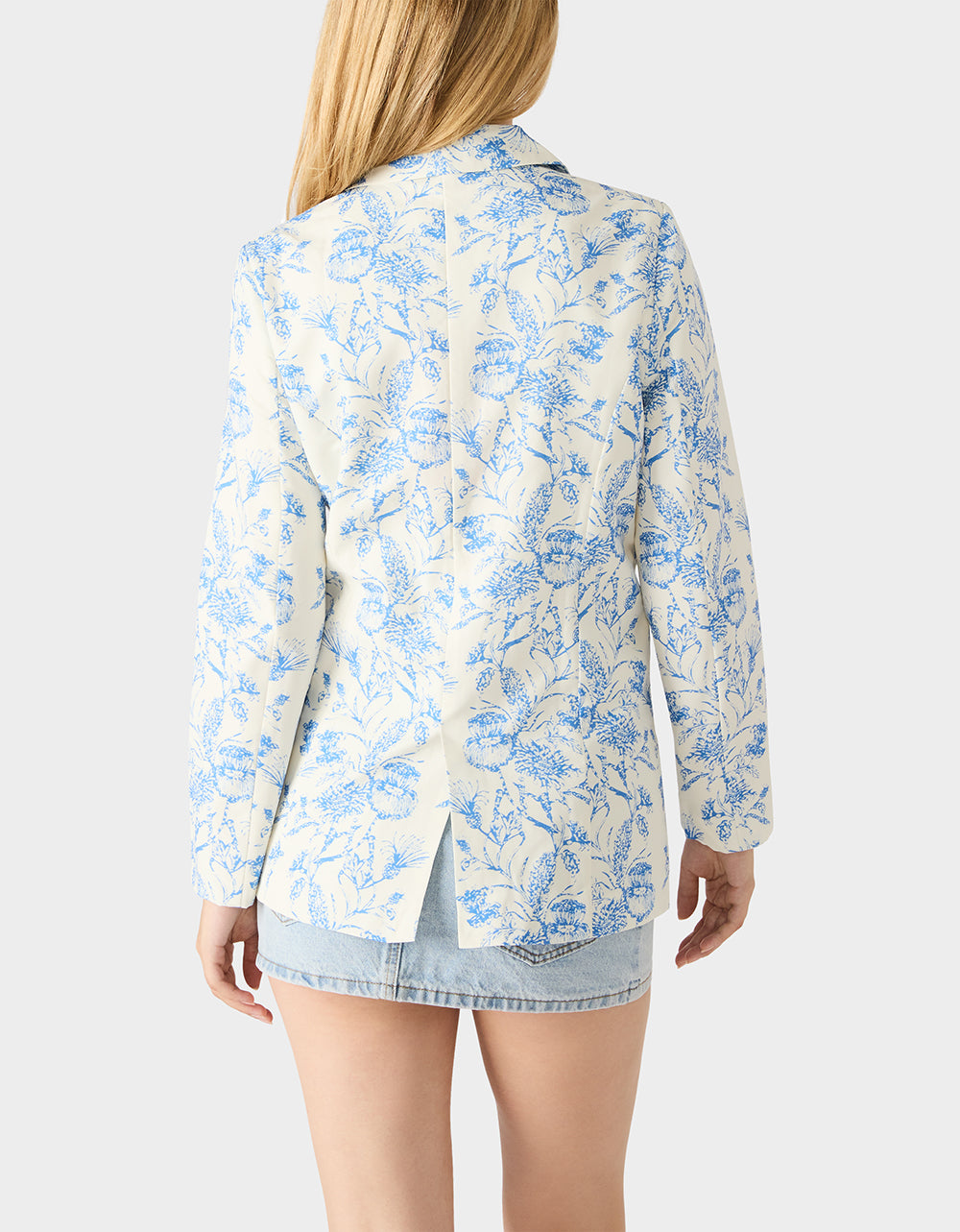 BOYFRIEND BLUE FLORAL BLAZER BLUE - APPAREL - Betsey Johnson