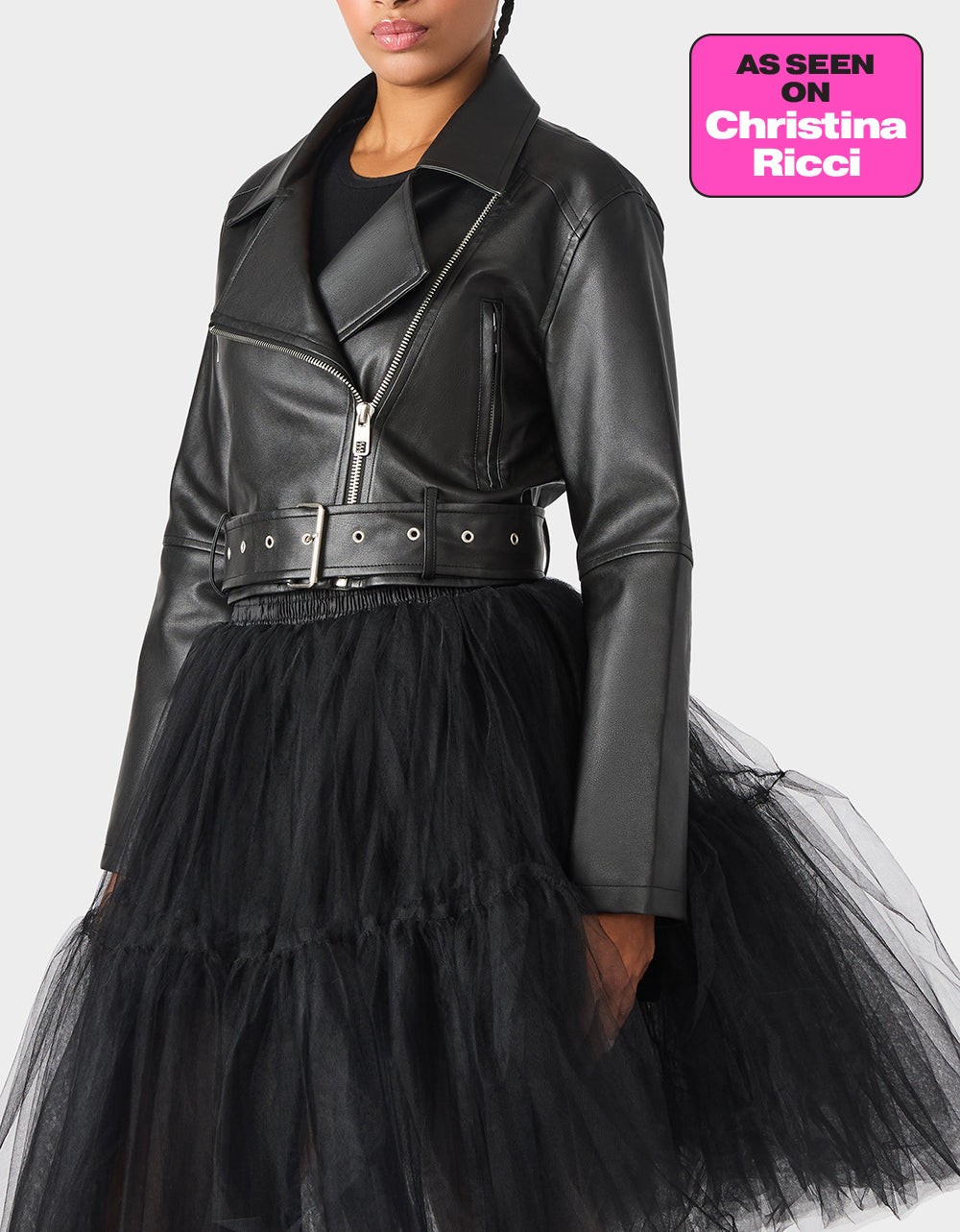 REBEL ROSE JACKET BLACK - APPAREL - Betsey Johnson