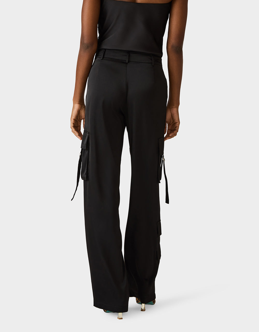SILK UTILITY PANTS BLACK - APPAREL - Betsey Johnson - view 7