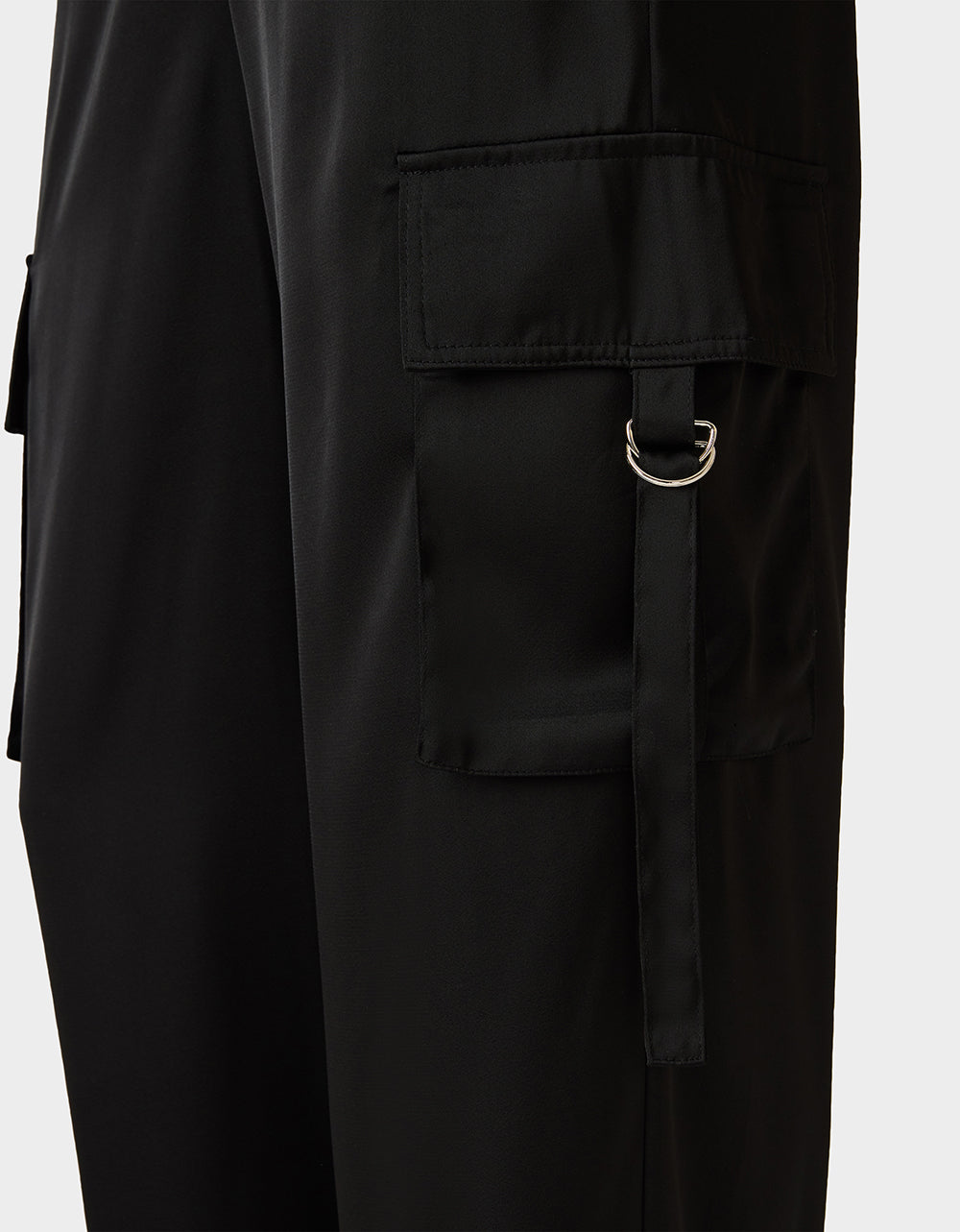 SILK UTILITY PANTS BLACK - APPAREL - Betsey Johnson - view 3