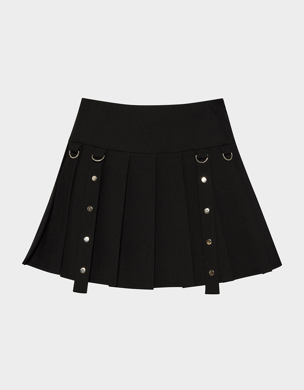 REBEL RIVET PLEATED SKIRT BLACK - APPAREL - Betsey Johnson - view 2