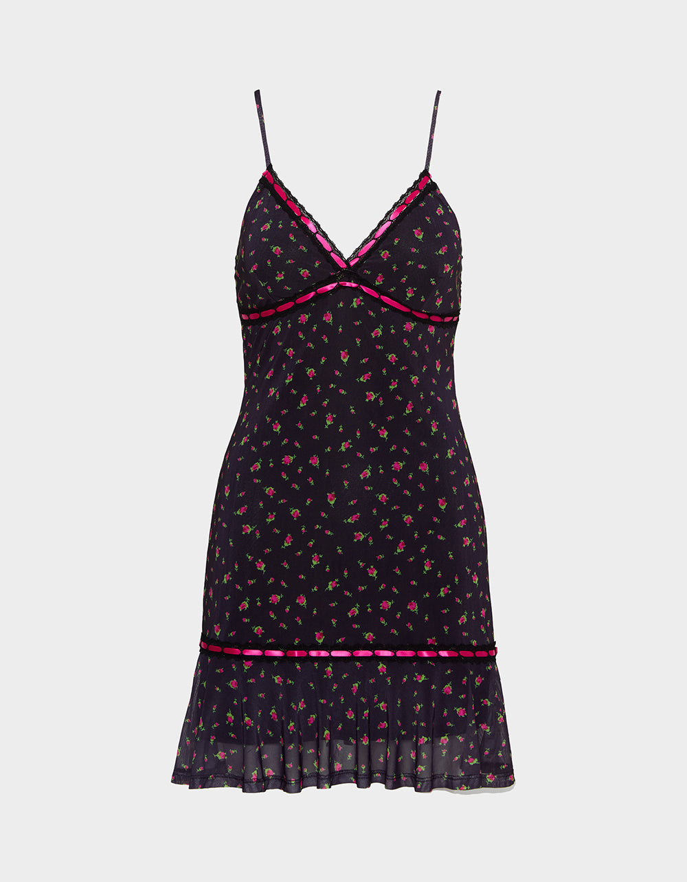 BETSEY'S ARCHIVE ROSEBUD SLIP DRESS BLACK - APPAREL - Betsey Johnson