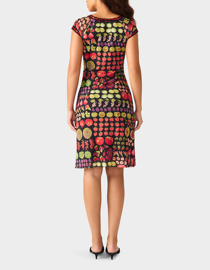 BETSEY'S FRUIT DRESS BLACK MULTI - APPAREL - Betsey Johnson
