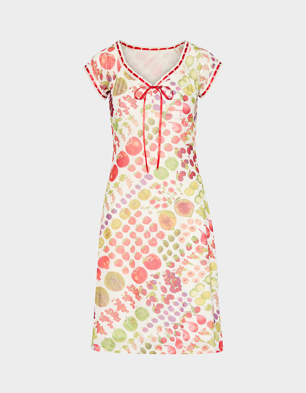 BETSEY'S FRUIT DRESS WHITE MULTI - APPAREL - Betsey Johnson